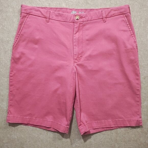 Izod Saltwater Pink Flat Front Chino Shorts -B - Picture 1 of 4